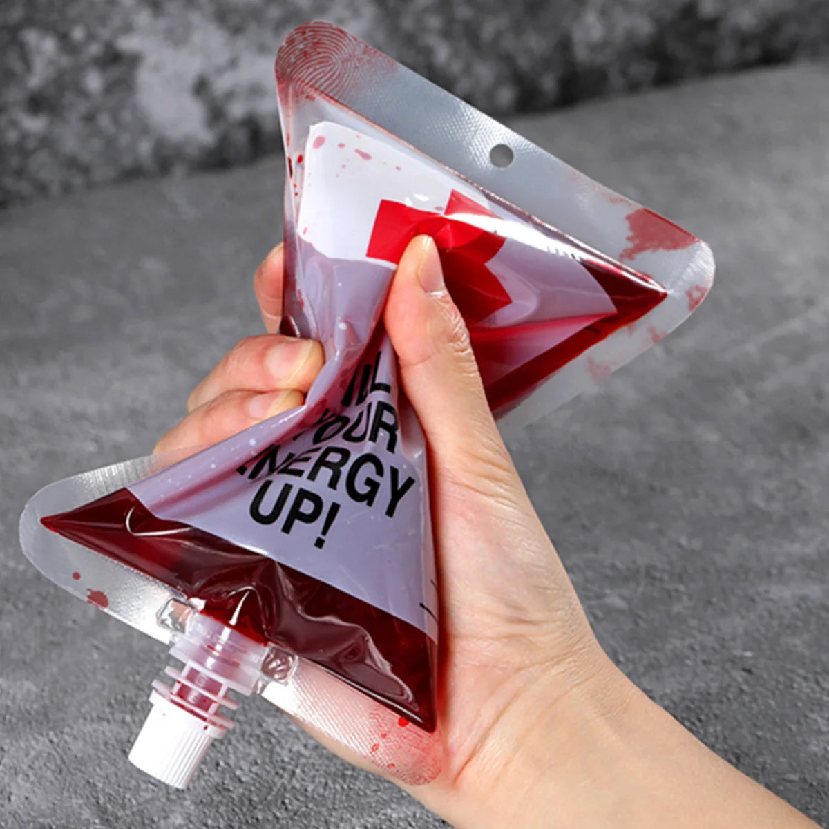 20Pcs Random Halloween Fake Blood Bag Vampire Blood Pouch Props Plasma Juice Drink Bags for Cosplay Halloween Party Supplies