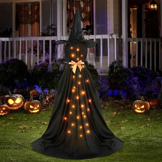 Halloween Hooded Ghost Decorations Indoor Ghost Decorations with String Lights Halloween Standing Ghost Lights