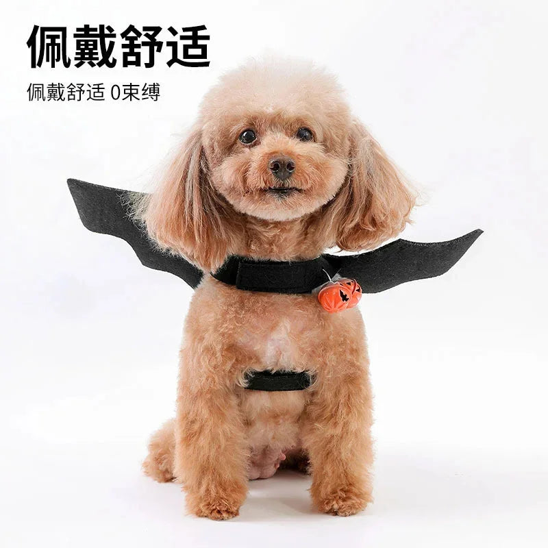 Halloween Cute Pet Dog Cat Clothes Black Bat Wings Harness Costume Cosplay Party Pets Decoration Supplies Cats Dogs Accessories