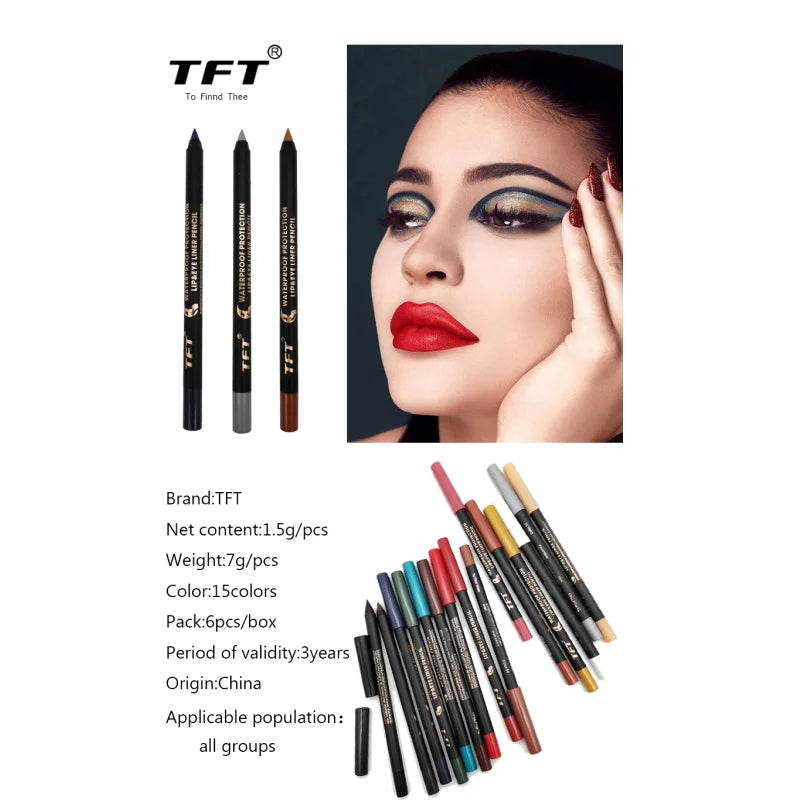 Long lasting Lipliner Pencil 15 Colors Make up Lip Cosmetic Matte Soft Lip Liner Stick As Eyeliner Pen For Women's Makeup Korean