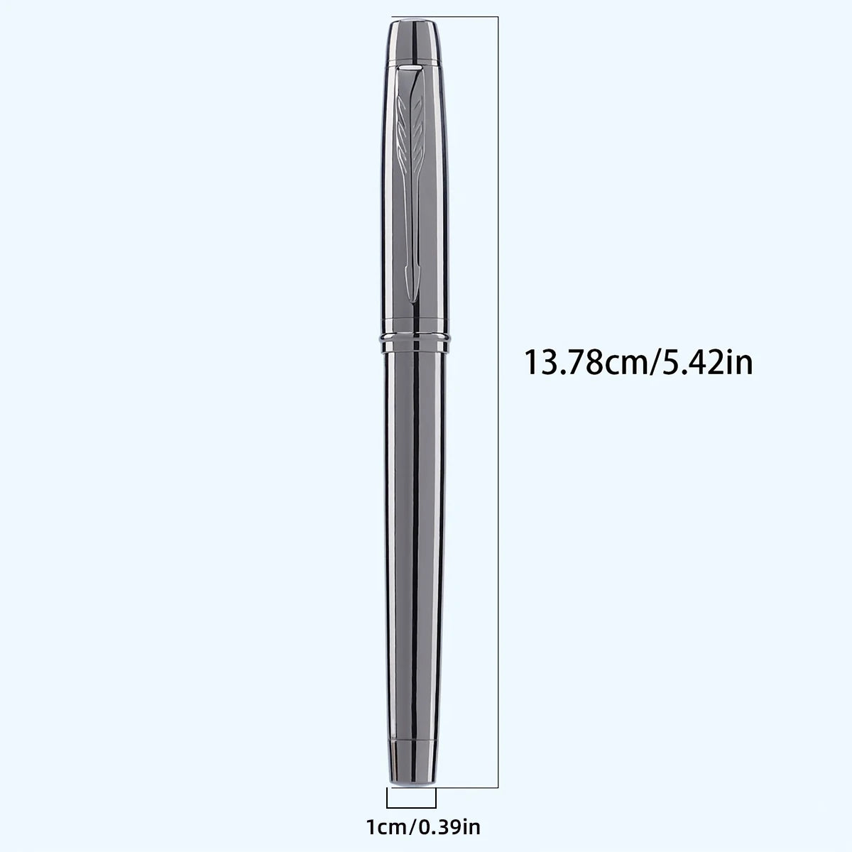 1 Pc Silver Gray High-end Business Metal Pen, Lridium Pen Tip Medium size 0.5mm.For School Classroom, Office, Daily Writing