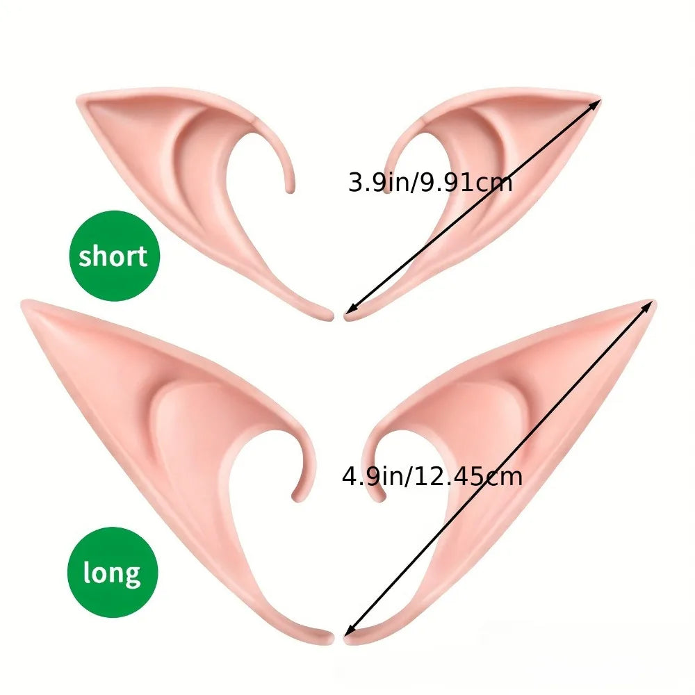 1Pair Latex Simulation Ears Props Fairy Angel Dress Up Cosplay Costume Accessories Halloween Elf Ears Halloween Decoration Decor