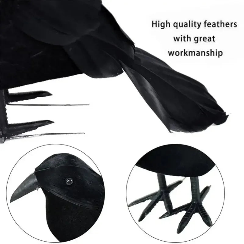 6/1Pcs Halloween Decoracion Simulation Black Crow Raven Bird Repellent Pest Control Pigeon Repellent Garden Outdoor Decoration