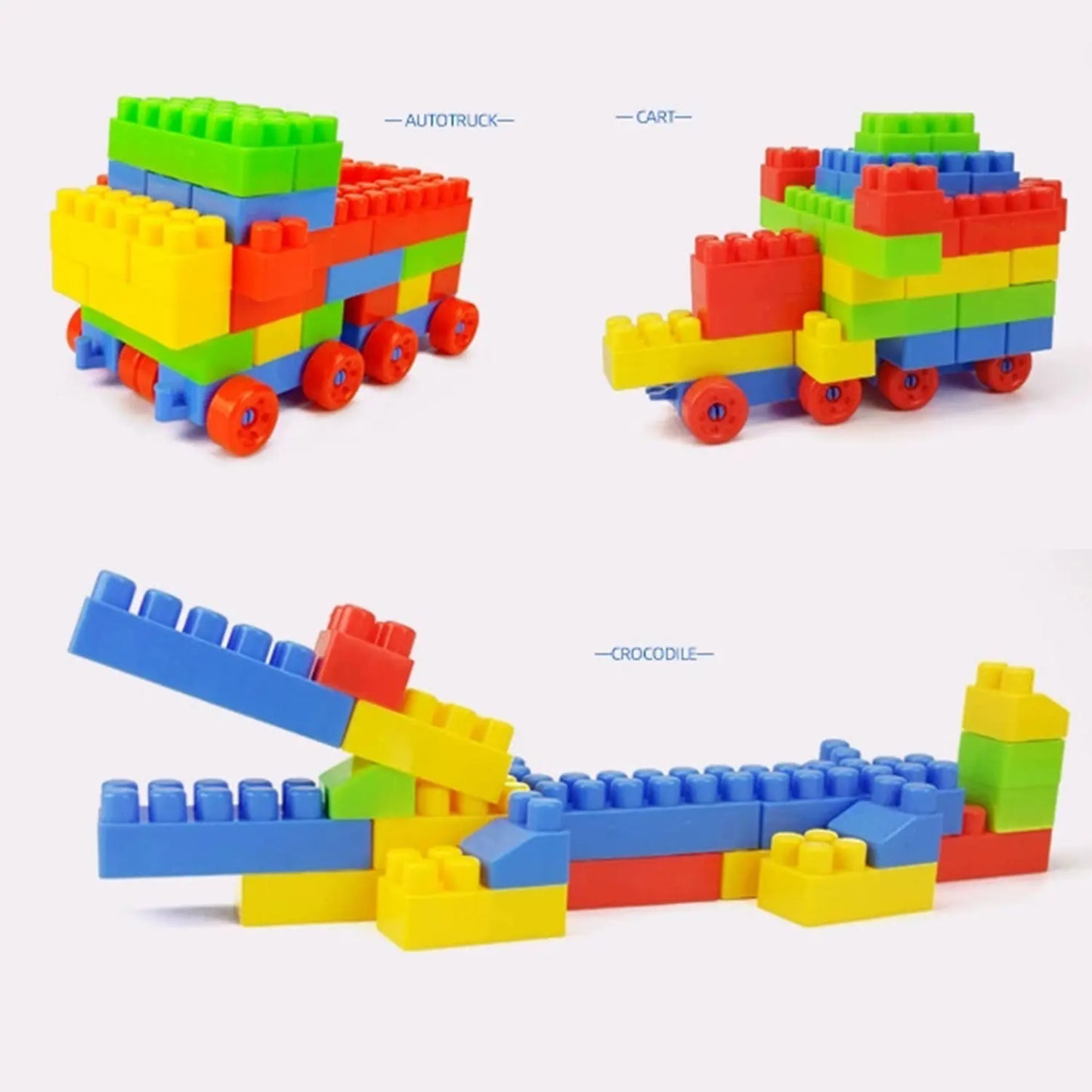 130PCS Children's educational large particles building blocks Boys and girls assembled Lego block toys 3 years old and above