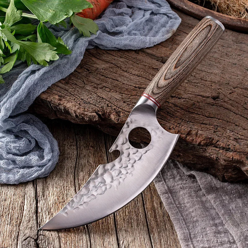 1-6 PCs Forged Kitchen Chef Knives 5Cr15Mov Steel Meat Fish Fruit Vegetables Slice Cleaver Boning Professional Butcher Knife Set