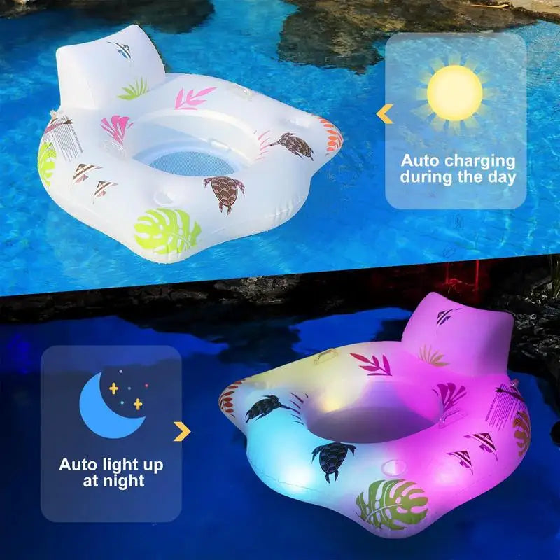 Light-up Inflatable Pool Float Chair LED Fun and Relaxing Pool Party Toy Pool Float Chair Beach Water Sports Lounger Chair