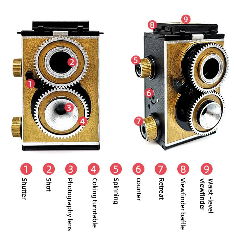 2023 XFILM Dual Reflection Camera 135MM Film Camera Adult's Scientific Retro Dual Reflection Camera Finished in Gold and Silver