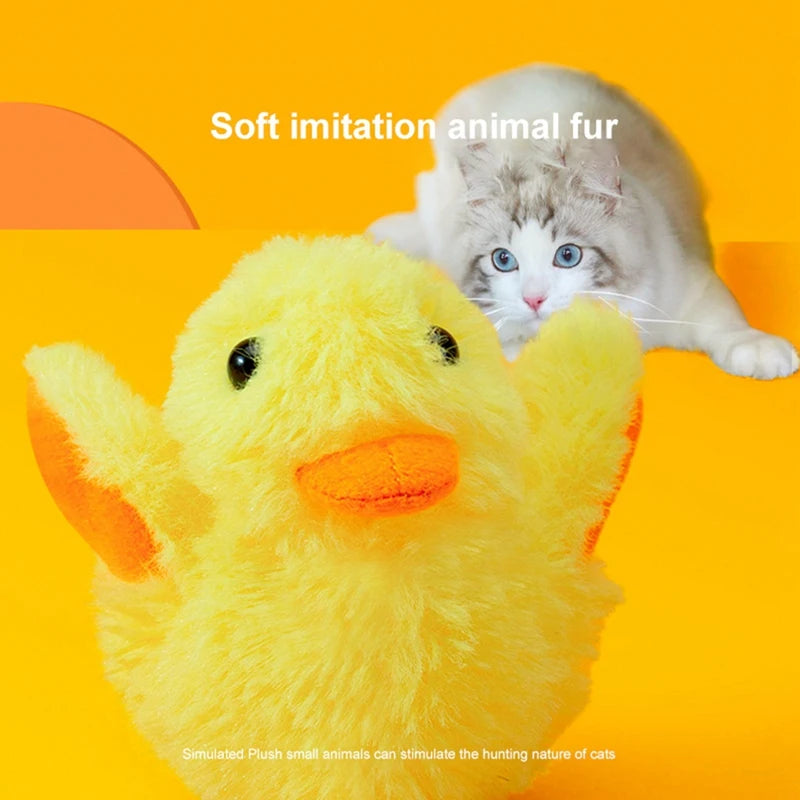 Smart Automatic Cat Toys Flapping Duck Interactive Electric Bird Toys Cat Plush Toy With Catnip Vibration Sensor Cats Game Toy