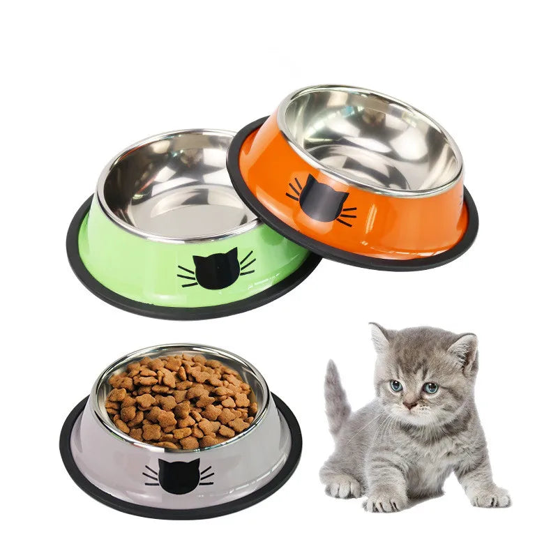 New Assemblable Multicolor Stainless Steel Dog Cat Bowl Non-slip Non-fall Eat Drink Pet Food Container Feeder Dish Bowl