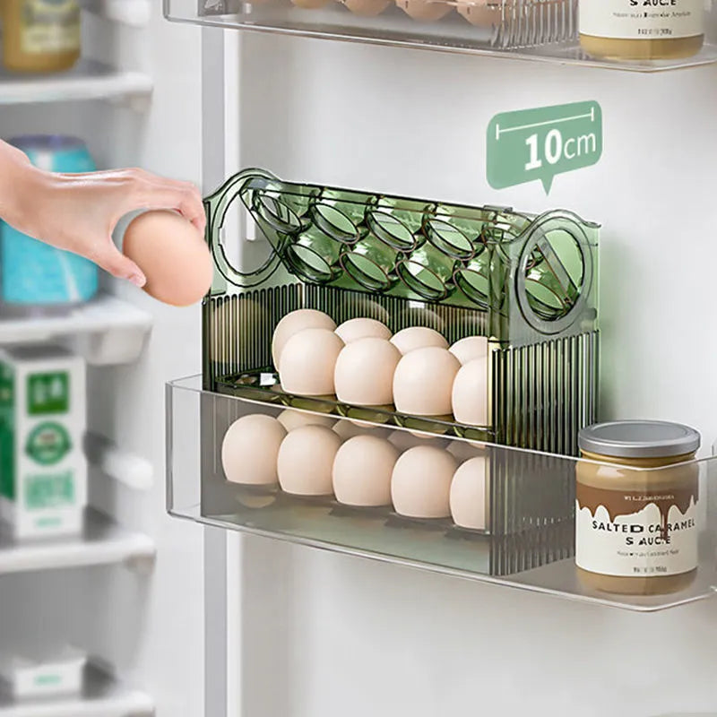 30/12 Grids Egg Storage Box Rotating Egg Refrigerator Organizer Food Containers Egg Case Holder Dispenser Kitchen Storage Boxes