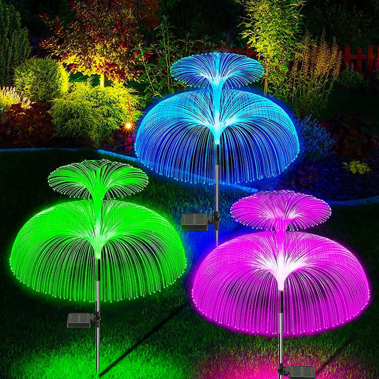 Solar LED Lights Outdoor Waterproof Solar Power Jellyfish Garden Decor Lawn Pathway Lamp 7 Color Changing