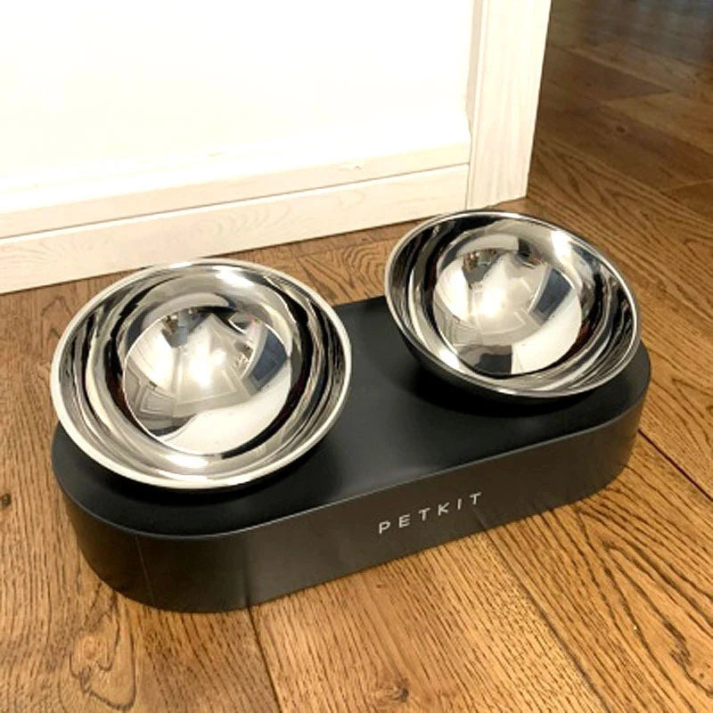 New Stainless Steel Non-Slip Pet Bowl Double Feeder 15 Degree Adjustable Water Cup Cat Dog Bowls Drinking Bowl Accessorie