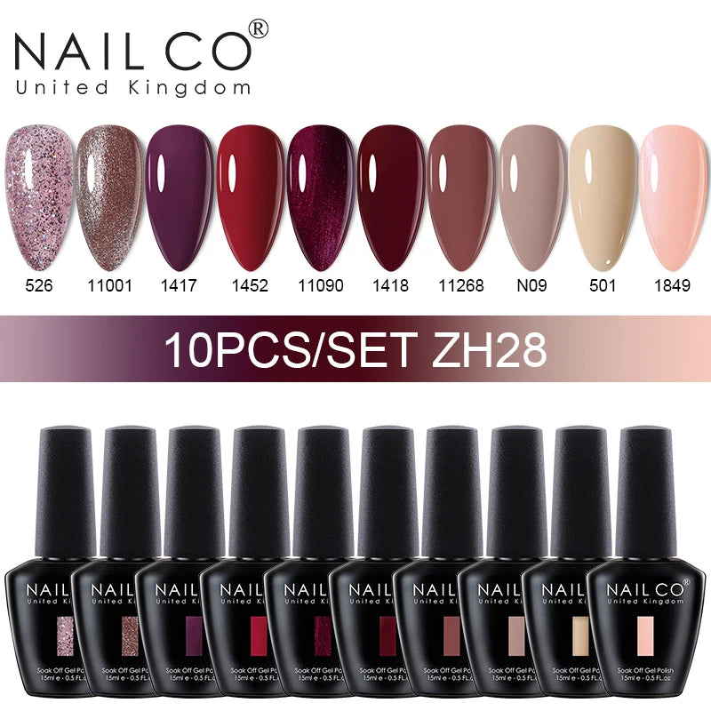 NAILCO 15ml 10/20pcs Gel Nail Polish Set Spring Summer Color UV Gel Nail Art All For Manicure  Gel Paint For DIY Professionals