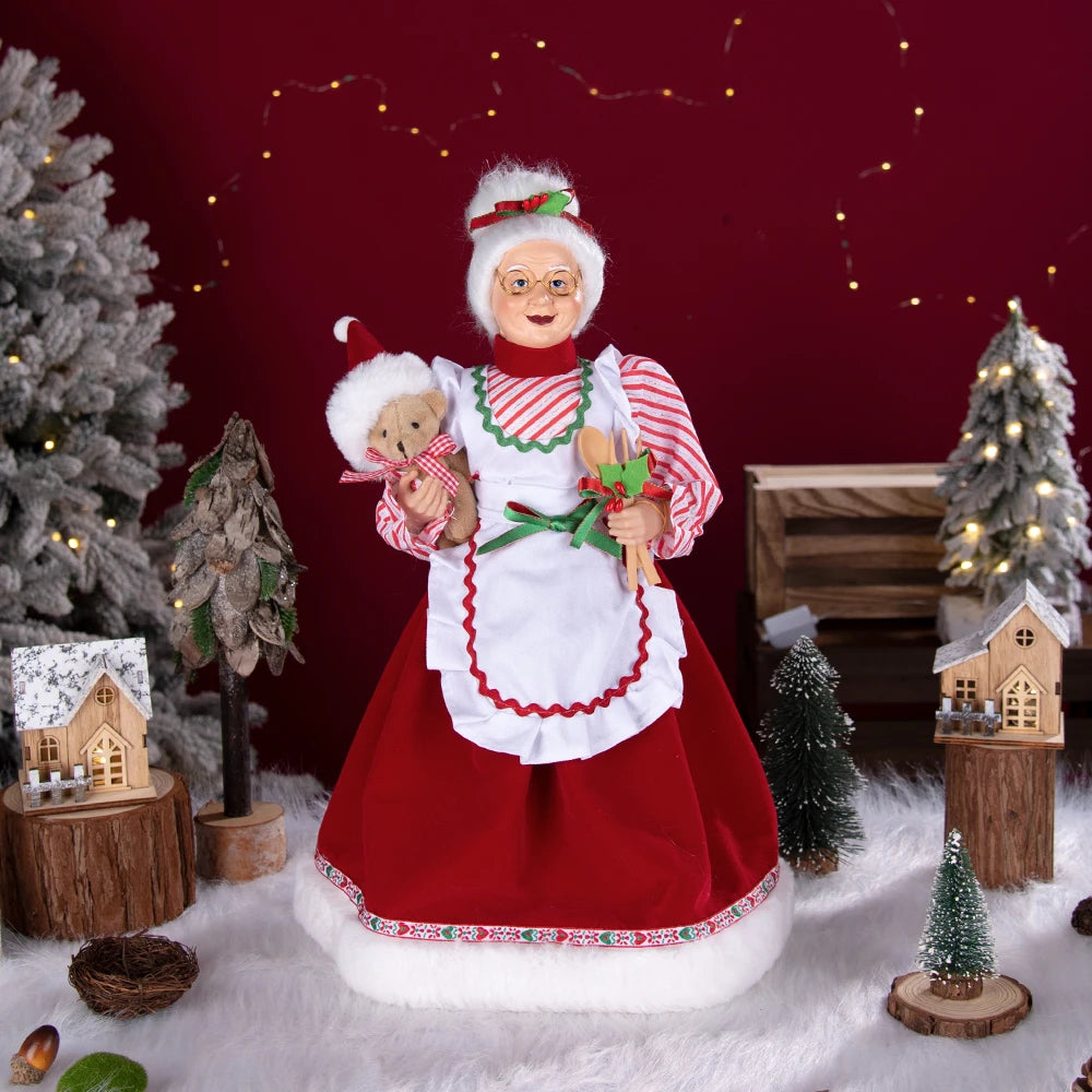 Santa Claus Granny Doll 50cm Standing Santa Claus Ornament Christmas Scene Doll Decoration 2024 Christmas Gift For Children