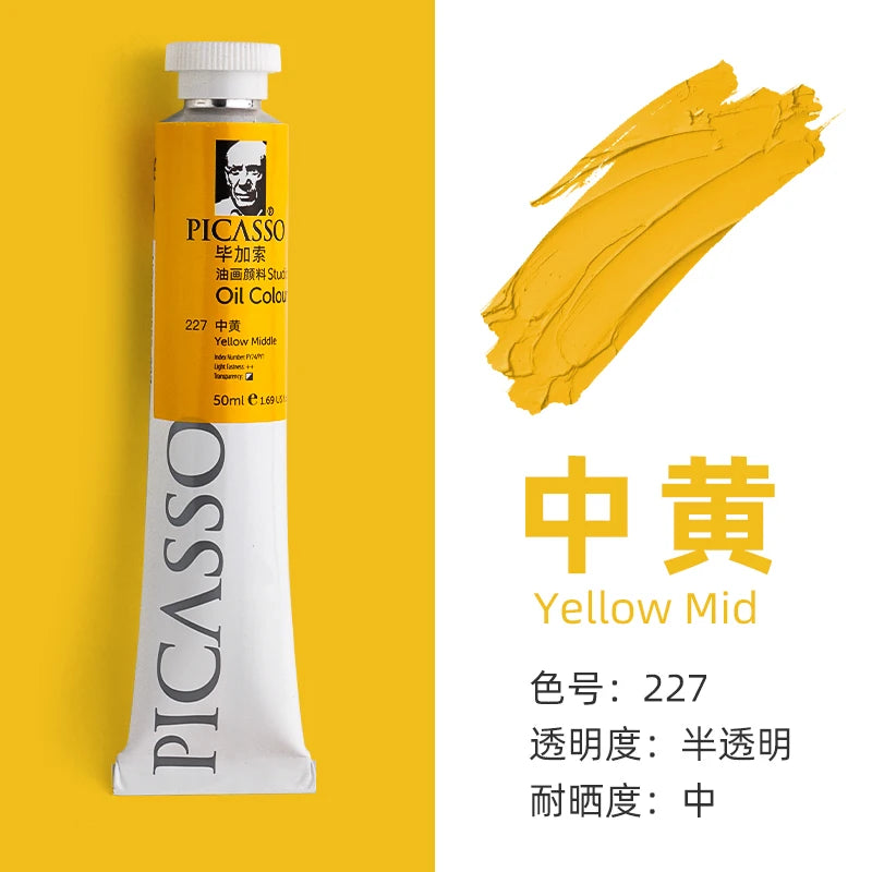 170ml LargeTubes Oil Paint Non-Toxic Excellent Tinting Strength, Mixable for Canvas Painting Artist Beginners DIY Art Supplies