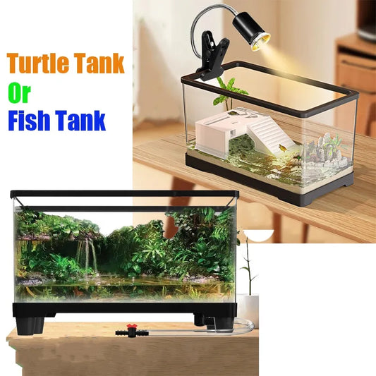 Fish Tank Ecologic Aquarium Turtle Tank Lighting Filter Amphibians Open Breeding Box Bottom Drainage Watertank Ecosystem