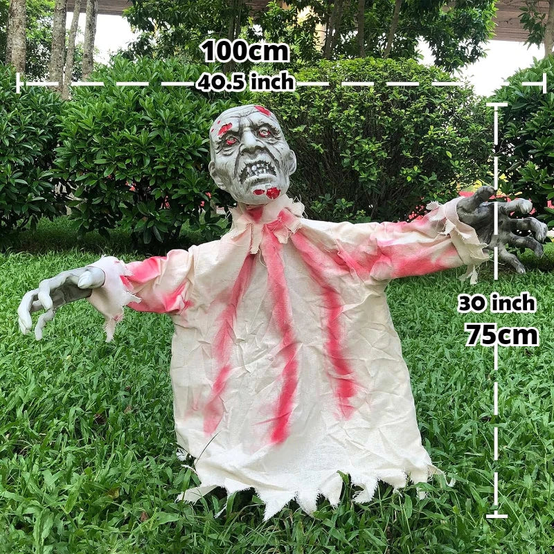 Large Voice Control Skeletons Outdoor Halloween Scary Decorations Moveable Creepy  Animated Sound Effect Prop for Haunted House