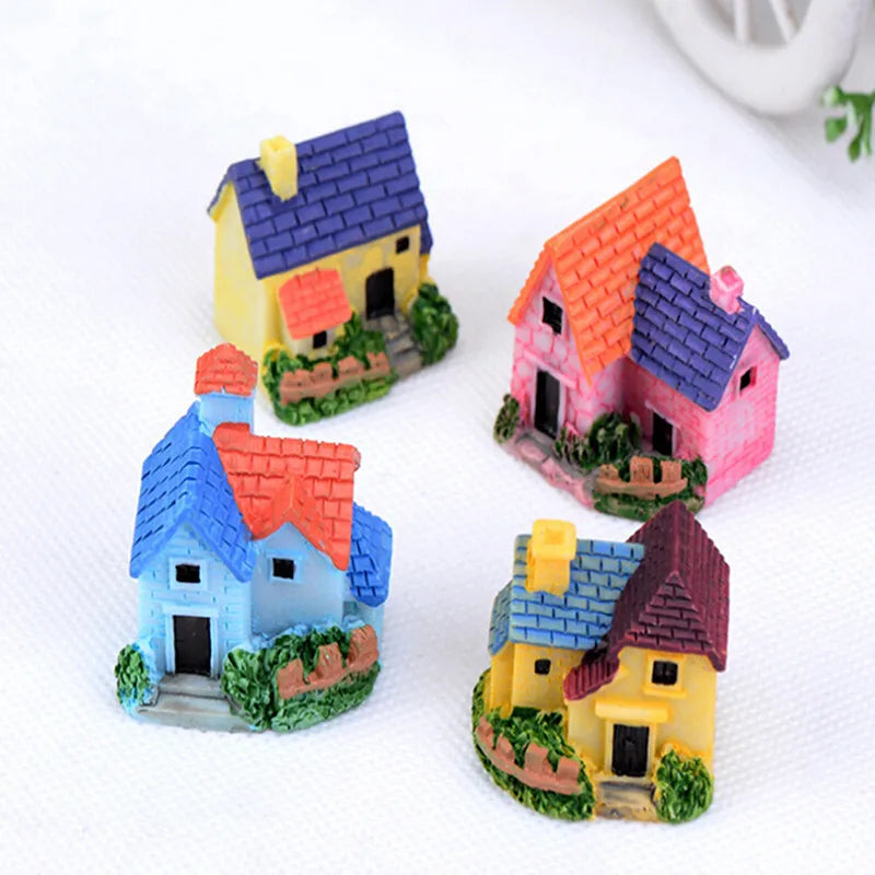 Cute Village house Miniature Garden Mini Craft Figurine Plant Pot Garden Ornament Miniature Fairy Garden Decor DIY accessories