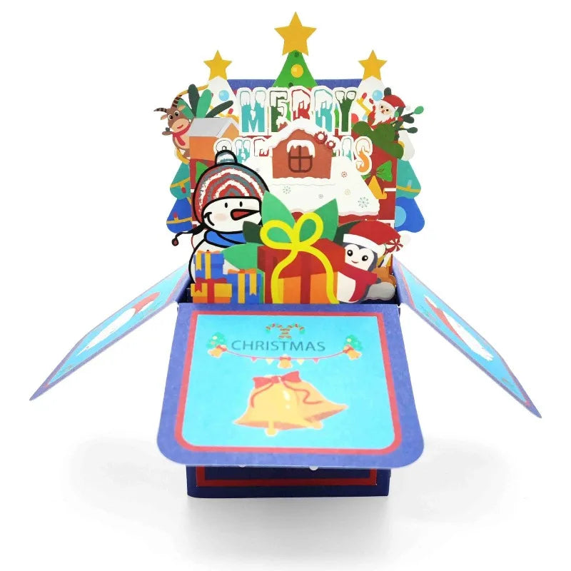 3D Pop Up Christmas Cards, Xmas Gift Greeting Cards For Your Friends, Children And Family, Included Blank Notecard & Envelope
