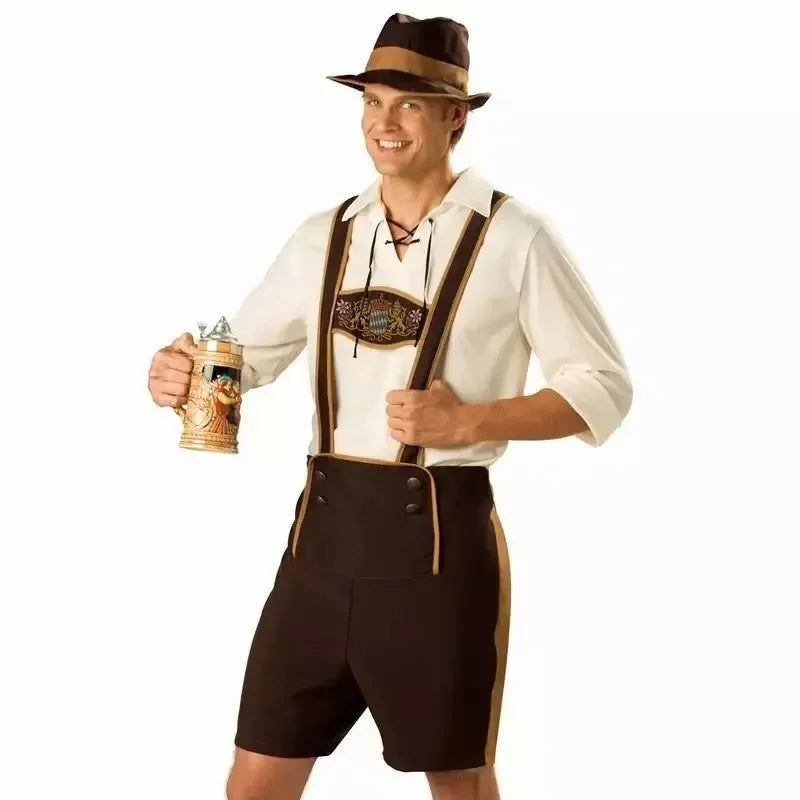 Oktoberfest Costume Man Bavarian Octoberfest German Festival Beer Cosplay Adult Male Halloween Party Costumes Set