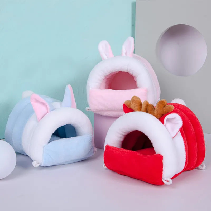 Hamster Cage Guinea Pig House Chinchillas Rabbits Rats Squirrel Bed Nest Cavy Animals Hamster Accessories Warm Cage Animal Bed