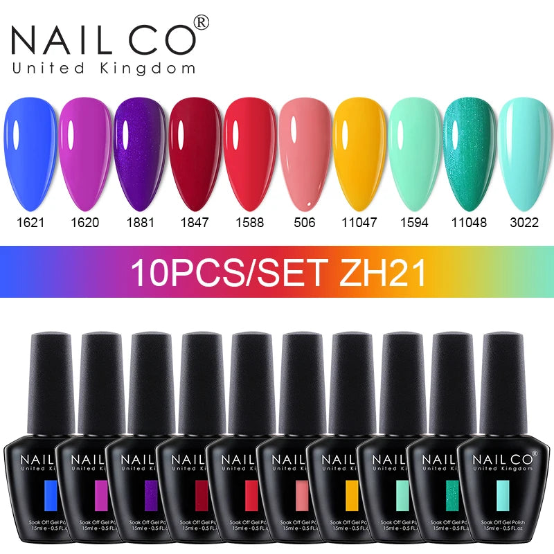 NAILCO 15ml 10/20pcs Gel Nail Polish Set Spring Summer Color UV Gel Nail Art All For Manicure  Gel Paint For DIY Professionals