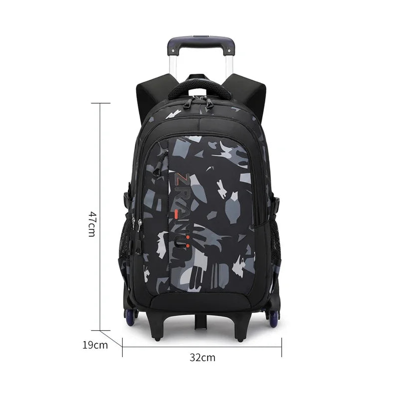 School Rolling backpack bag School Bags with wheels Student wheeled Backpacks for boys Children School Trolley Bag Waterproof