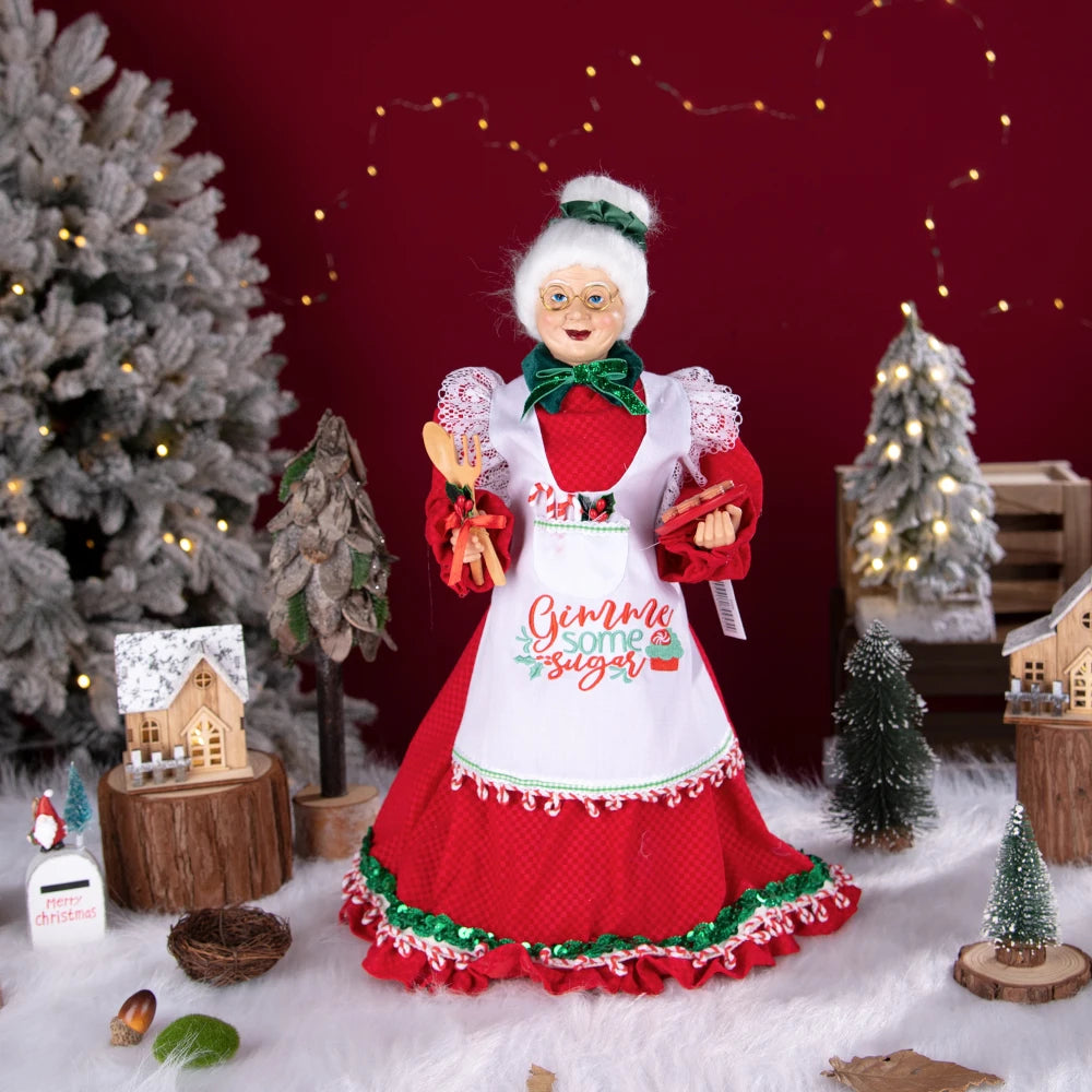 Santa Claus Granny Doll 50cm Standing Santa Claus Ornament Christmas Scene Doll Decoration 2024 Christmas Gift For Children