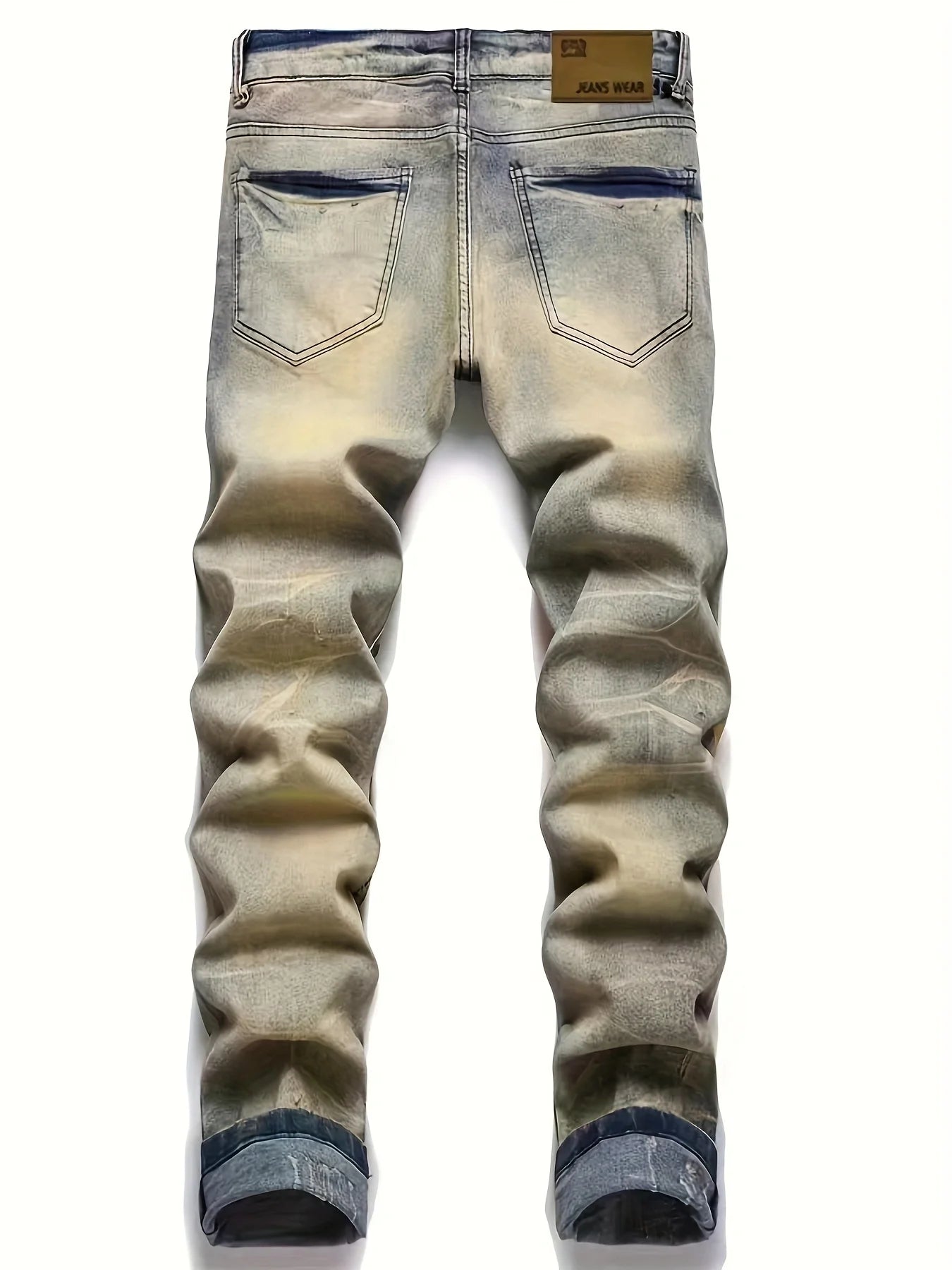 High-Street Punk Doodle Graffiti Jeans - Ripped & Distressed Slim Fit Denim Pants for Fashion-Forward Hip Hop Streetwear Lovers