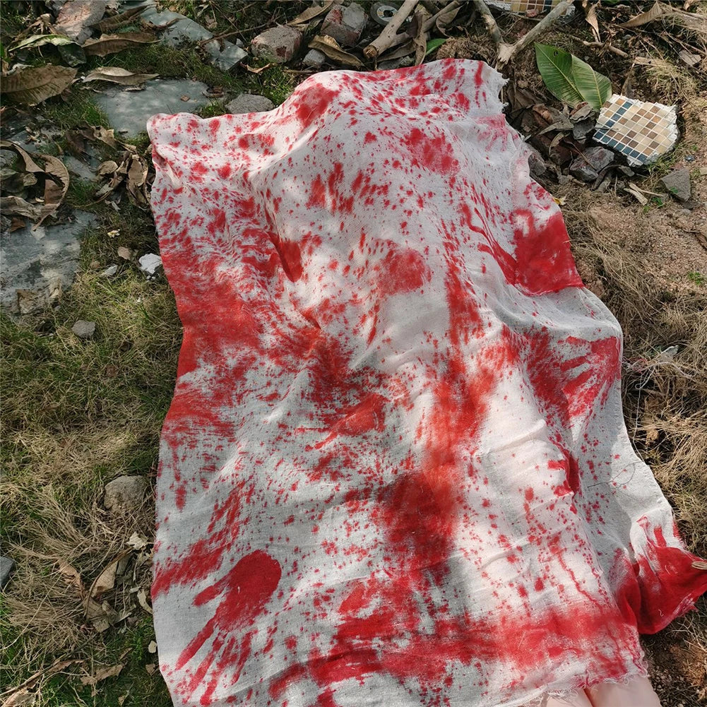 Halloween Dead Victim Props Thick Cloth With Blood Prints Fake Corpse Crime Scene Decoration Scary Fake Corpse For Haunted House