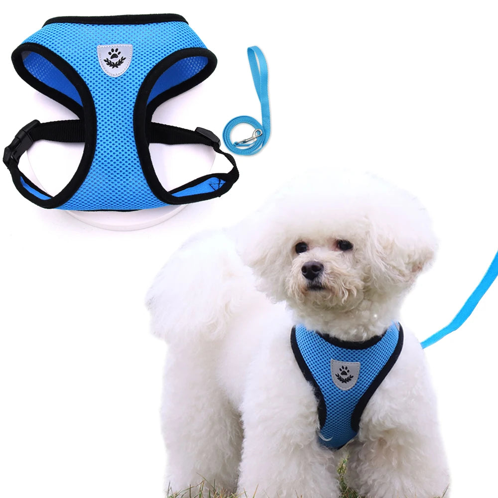 Dog Harness Outdoor Lead Leash Training Soft Adjustable Collar For Puppy Breathable Harness For Small Dog Pet Supplies