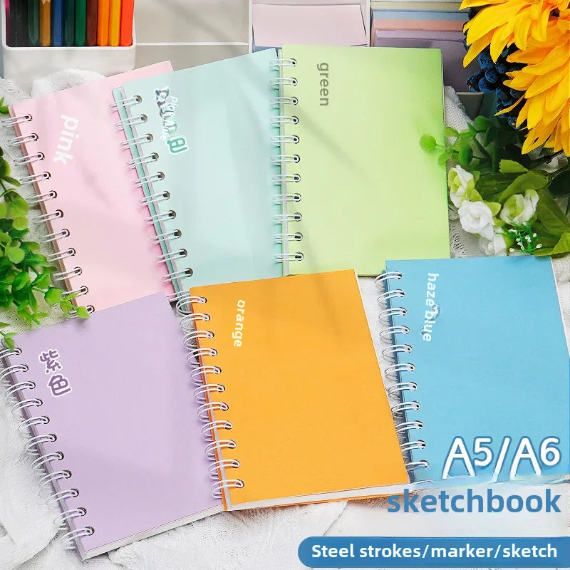 Portable A6 Sketchbook Macaron Color Line Art Student Specialty Quick Drawing Pad A5 Sketchbook For On-the-go Artists