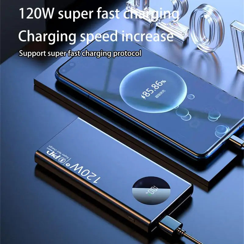 50000mAh Slim & Lightweight Power Bank 120W Fast Charging - Uninterrupted Power Supply Mobile Accessories