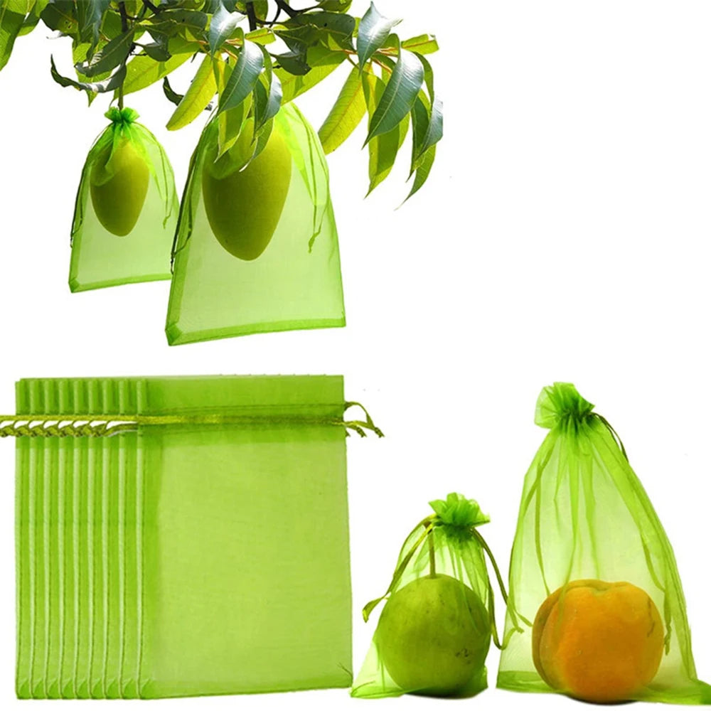 100PCS Grapes Fruit Protection Bags Garden Mesh Bags Agricultural Orchard Pest Control Anti-Bird Netting Vegetable Bags