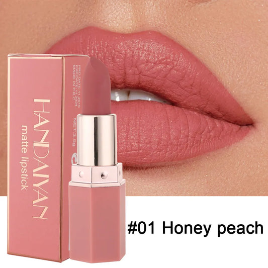 HANDAIYAN 6 Colors Matte Lipstick Beauty Lip Gloss LippenstiftTinted Balm 24 Hours Waterproof Free Shipping Makeup