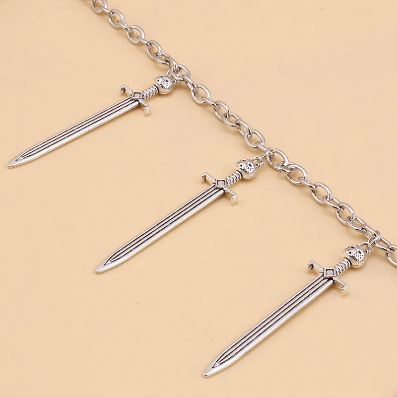 Long Sword Pendant Chain On The Jeans Pants Women Punk Keychains for Men Egirl eBoy Harajuku Grunge  Accessories