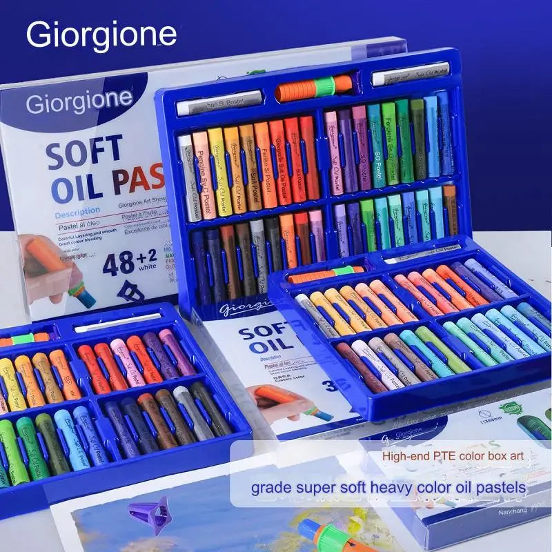 Giorgione Soft Oil Pastels Set for Artist Kids, Gallery Professional Stick Crayons Painting Supplies, 12/24/36/48 colors Art Kit