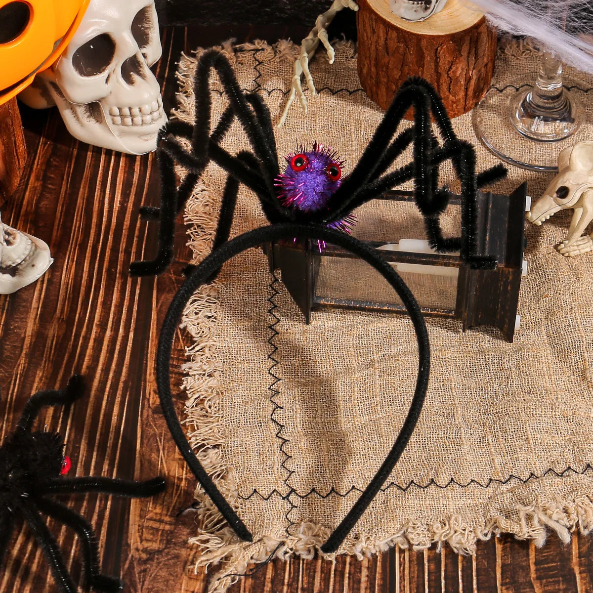 Halloween Spider Headband Spider Hair Band Headwear Spider Headdress Costume Accessories for Halloween Holiday Party Cosplay