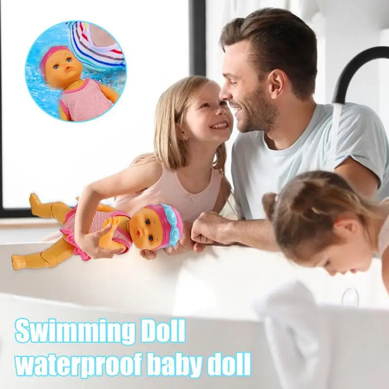 Swimming Dolls For Girls Waterproof Kids Toy Swimmer Doll Waterproof Electric Swim Doll Fun & Cute Motorized Swimming Doll For