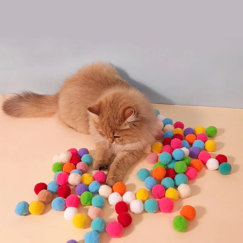 Funny Cat Toys Interactive Launch Training Cat Toys Indoor Silent Plush Ball Kitten Fun Creative Catapult Toys Pet Accessories