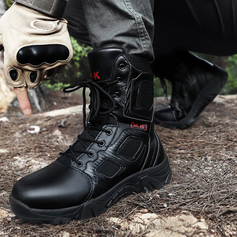 Big Size 40-47 Men Tactical Boots Autumn Special Forces Field Man Boot Outdoor Non-Slip Waterproof Shoes Zapatillas Hombre