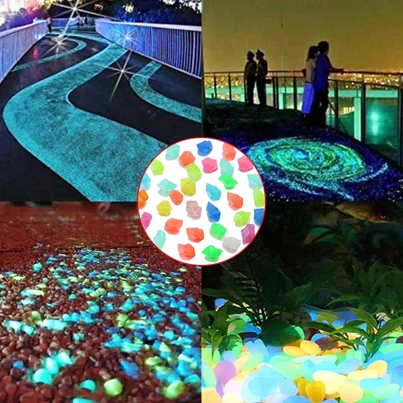 Luminous Sand Stones Garden Park Road Pebbles Glow in Dark Ornament Party Wishing Bottle Luminous Sand Stones Decoration