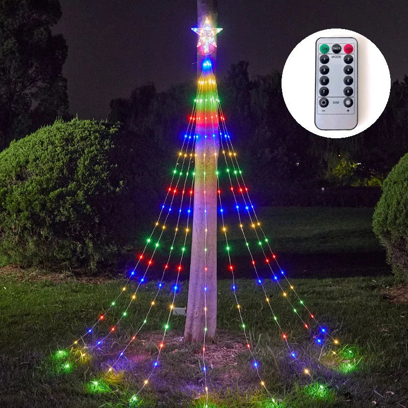 Animated Lightshow Cone Christmas Tree Led Yard Light Led String Lights Waterproof IP44 Home Xmas Outdoor Decoration EU Plug
