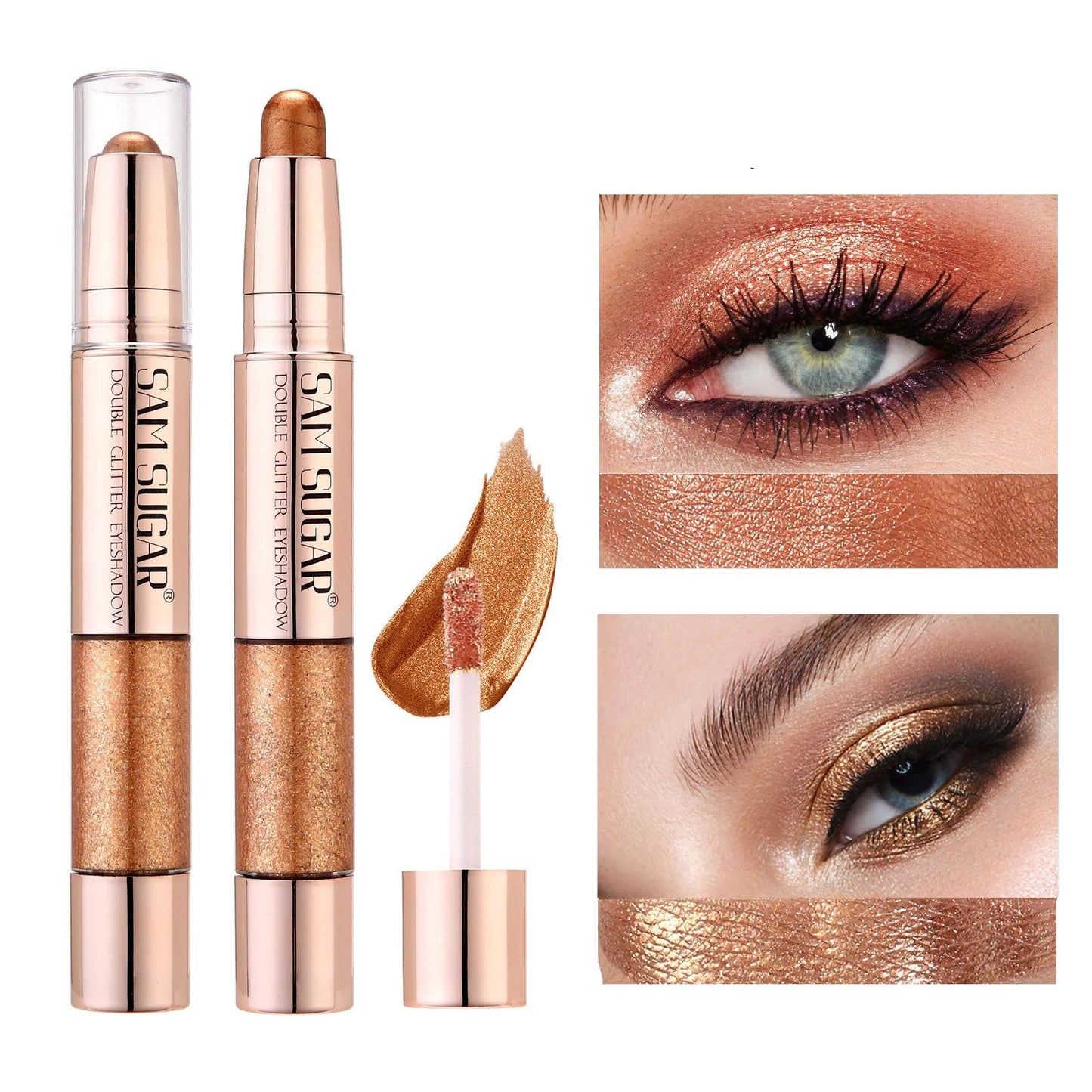 Double Head Liquid Eyeshadow Pearl Eye Shadow Contour Lying Silkworm Pen Sparking Waterproof Long Lasting Party Eye Makeup Tools