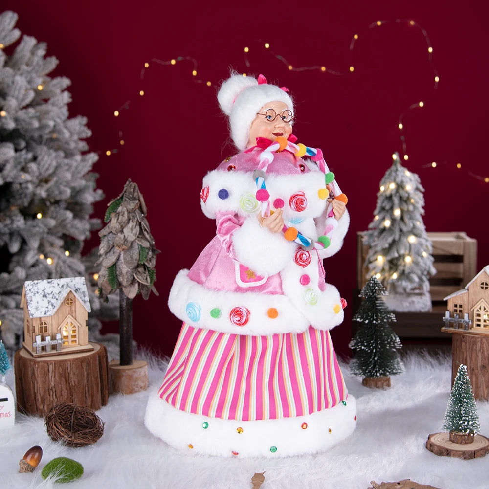 Santa Claus Granny Doll 50cm Standing Santa Claus Ornament Christmas Scene Doll Decoration 2024 Christmas Gift For Children