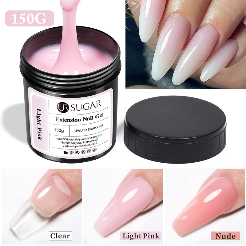 UR SUGAR 150g Extension French Acrylic Gel Soak Off UV LED Camouflage Color Hard Gel Jelly Fast Dry Nail Building Extend Gum Gel