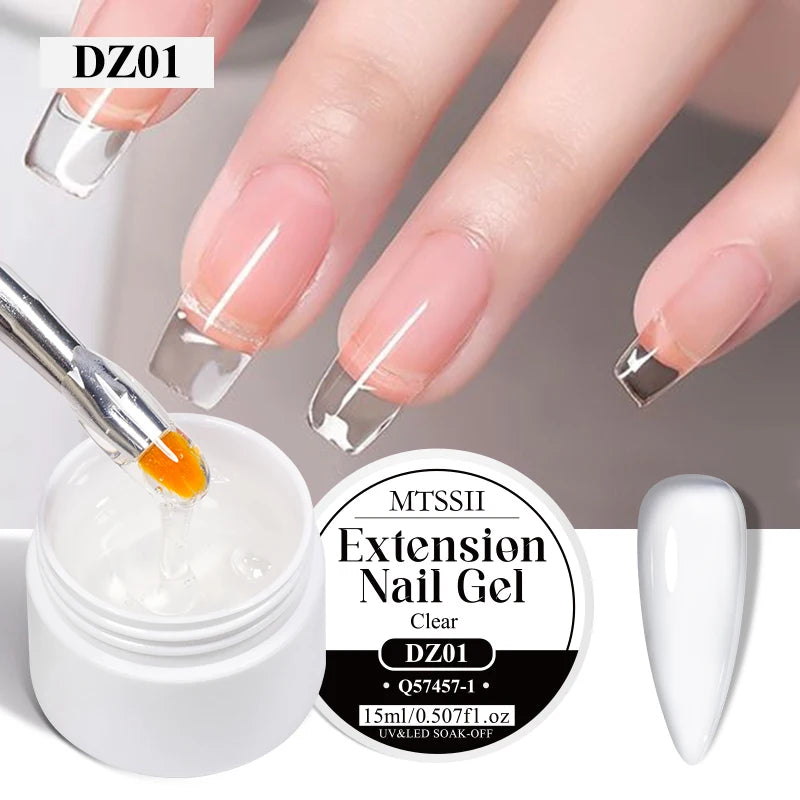 Mtssii 8ml Clear Non Stick Hand Solid Extension Nail Gel Polish 3D Carving Flower Nail Art Building UV Gel Acrylic Varnish