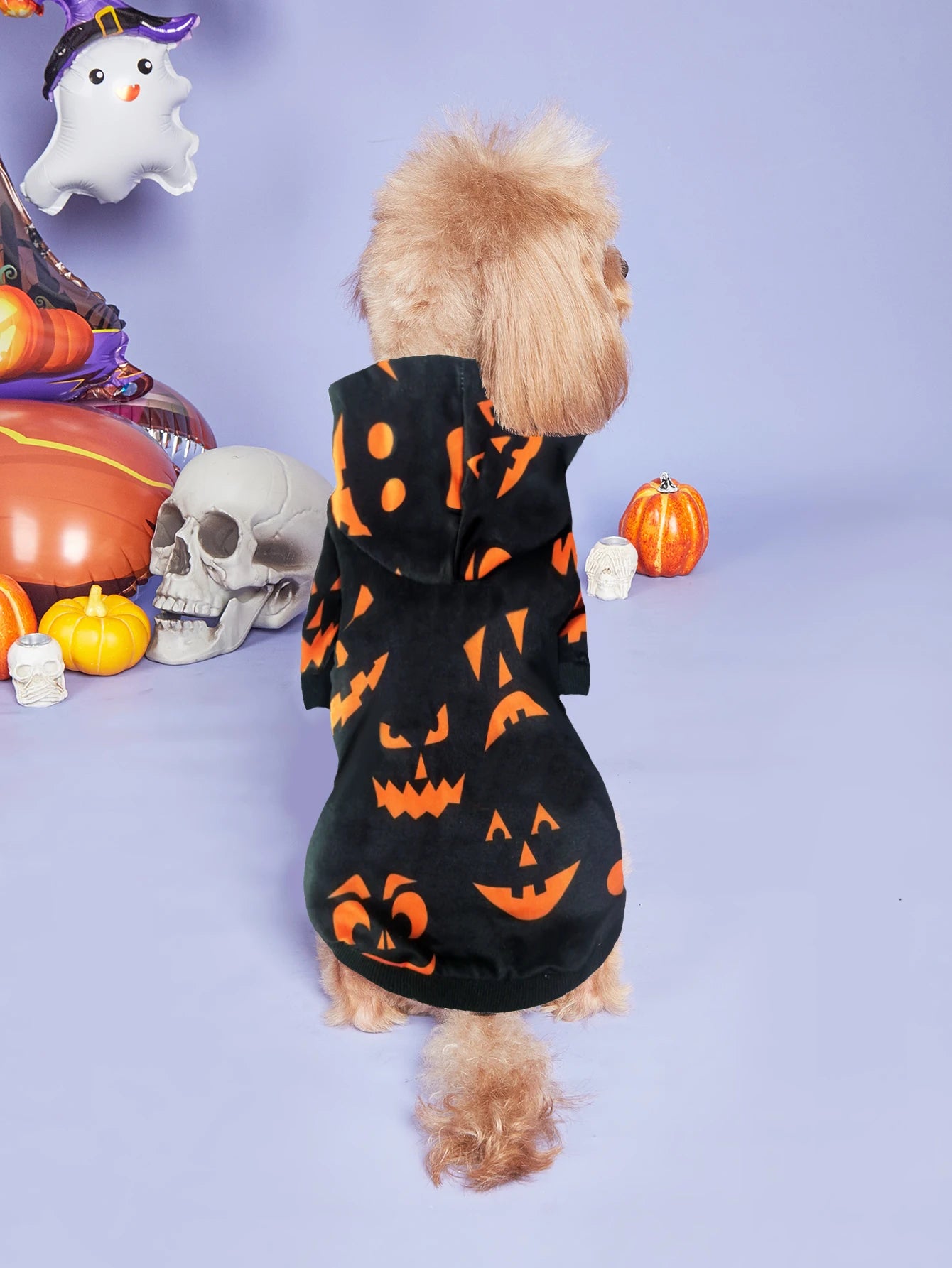 Halloween Pets Hooded Winter Warm Dog Sweatshirt Costume Pumpkin Puppy Hoodies Lightweight Doggies Clothes Apparel