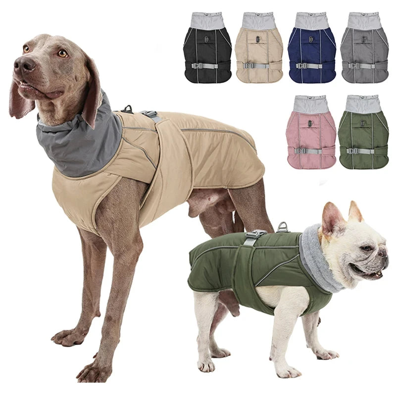 Dog Clothes Luxury Winter Jacket for Small Medium Large Dogs Waterproof Soft Padded Warm Pet Coat Safety Reflective Dog Outfit