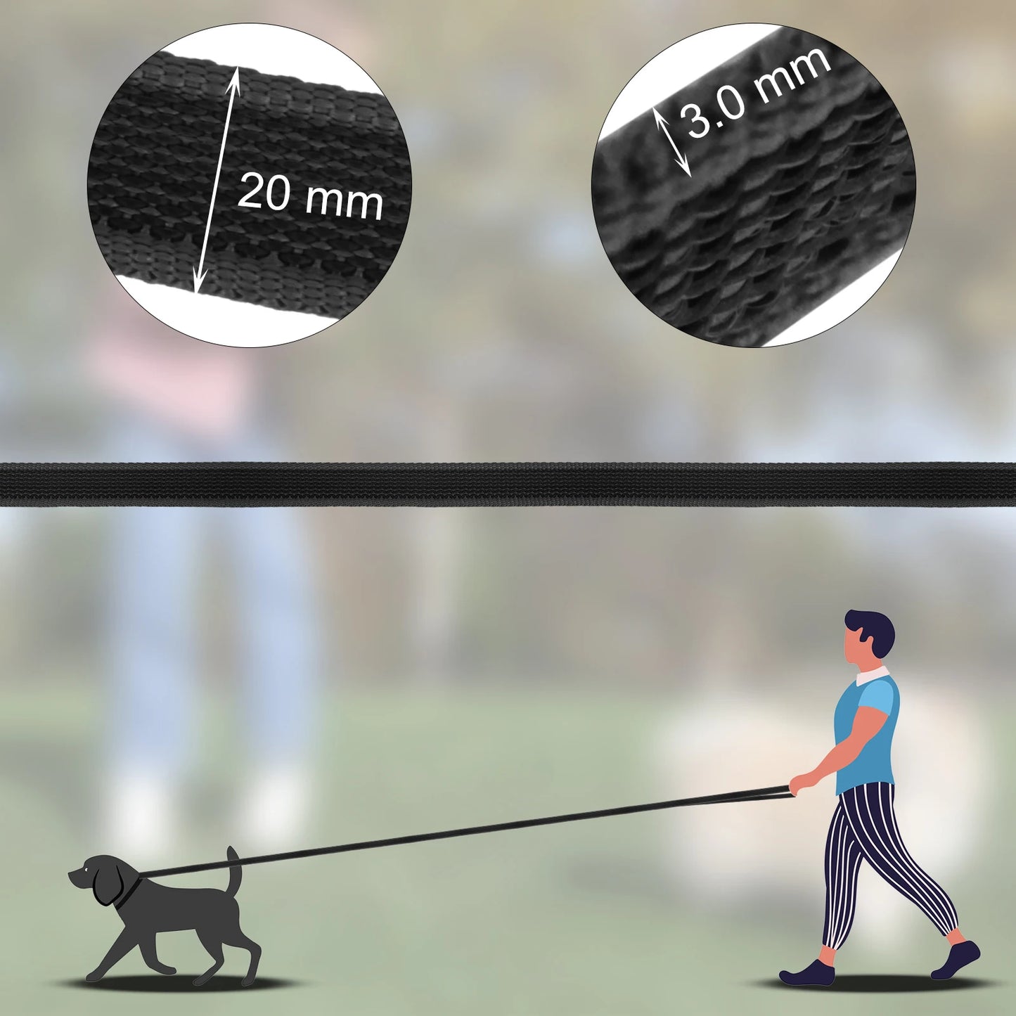 1.5M5M/3M/15M Medium small Long Dog Leash Latex Silk Easy and Convenient Training Big Dual color dog leash 10 meters